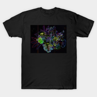 Black Panther Art - Flower Bouquet with Glowing Edges 16 T-Shirt